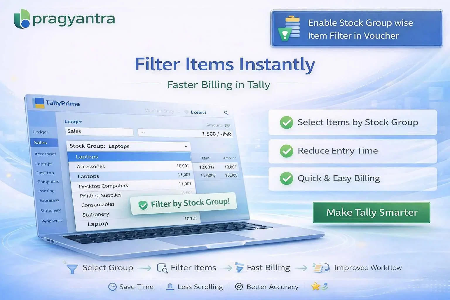Enable Stock Group wise Item Filter in Voucher
