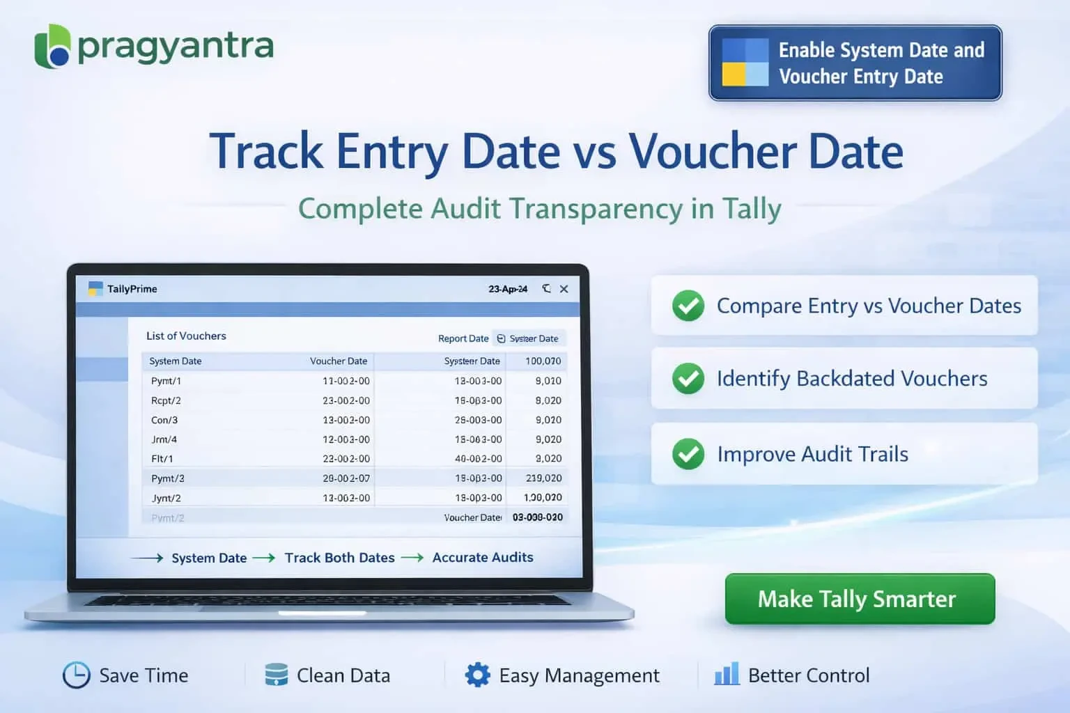 Enable System Date and Voucher Entry Date
