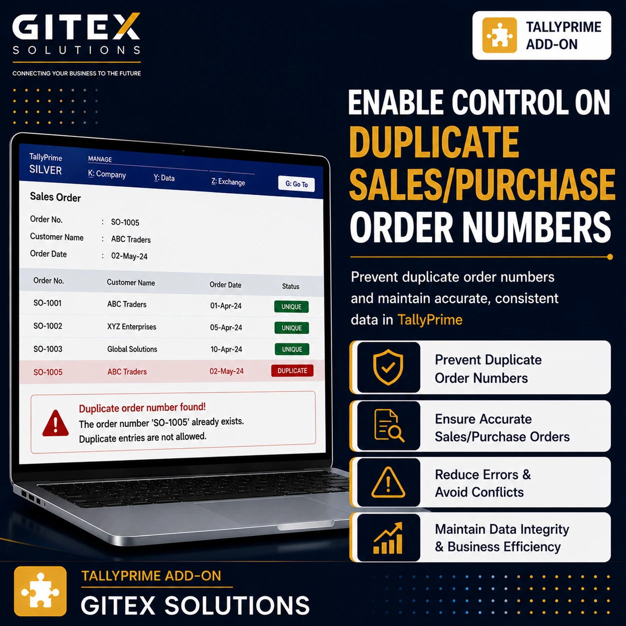 Enable Control on Duplicate Sales/Purchase Order Numbers